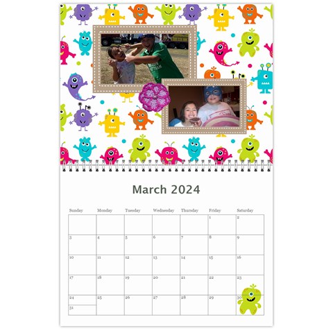 Wall Calendar 11 X 8 5 : My Lil Monsters By Jennyl Mar 2024