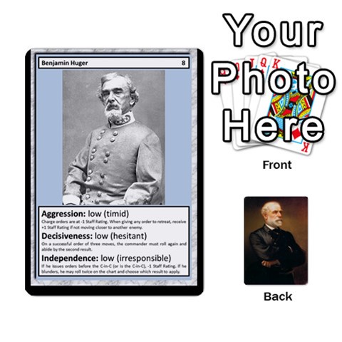 Confederate Officer Cards By Craig Welter Front - Spade3