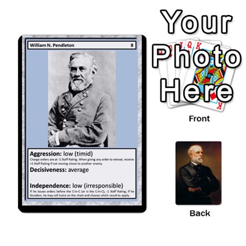Confederate Officer Cards By Craig Welter Front - Heart2