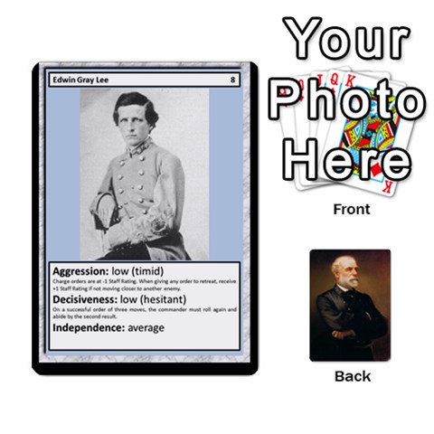 Confederate Officer Cards By Craig Welter Front - Heart3