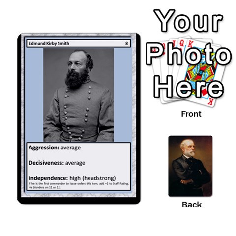 Confederate Officer Cards By Craig Welter Front - Heart4