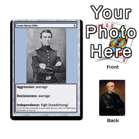 Confederate Officer Cards By Craig Welter Front - Heart5