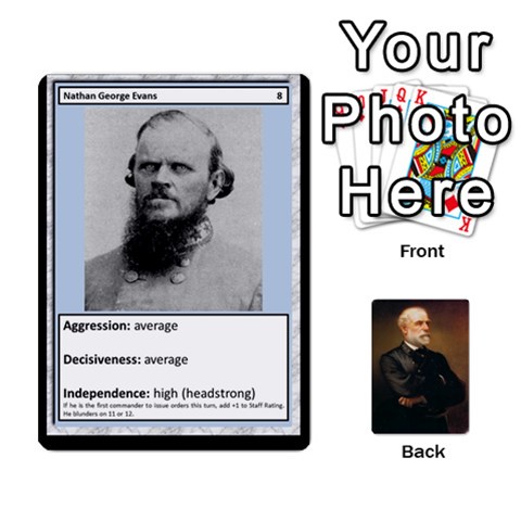 Confederate Officer Cards By Craig Welter Front - Heart8