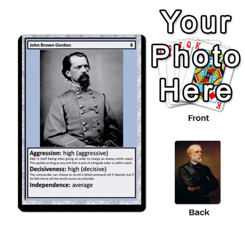 Confederate Officer Cards By Craig Welter Front - Spade4