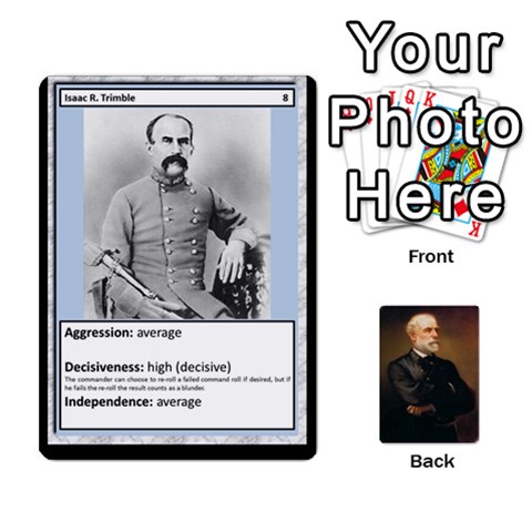 Confederate Officer Cards By Craig Welter Front - Heart9