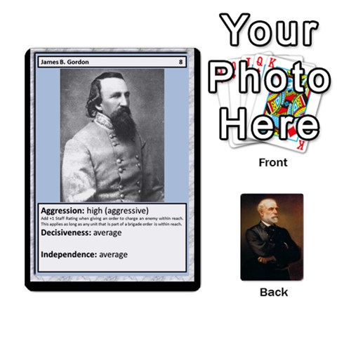 Confederate Officer Cards By Craig Welter Front - Heart10