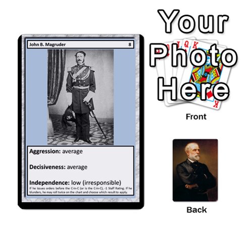 Confederate Officer Cards By Craig Welter Front - Diamond4