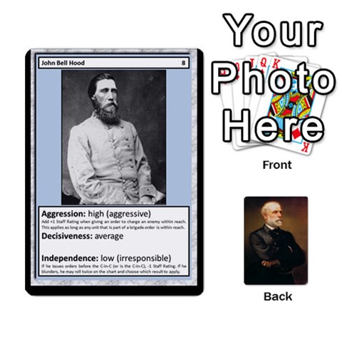 Confederate Officer Cards By Craig Welter Front - Spade5