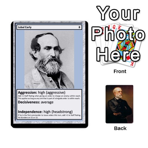 Confederate Officer Cards By Craig Welter Front - Spade6