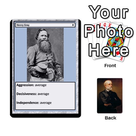 Confederate Officer Cards By Craig Welter Front - Club7