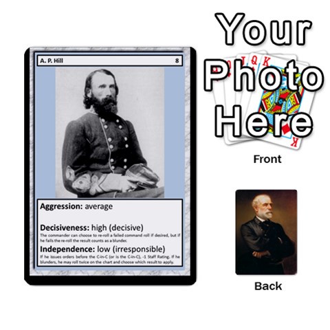Confederate Officer Cards By Craig Welter Front - Spade10