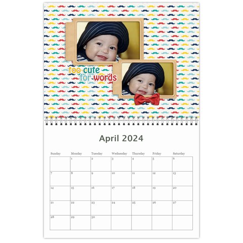 Wall Calendar 11 X 8 5 : Little Man By Jennyl Apr 2024