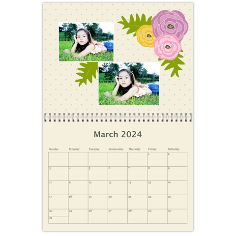 Wall Calendar 11 X 8 5 : Ranunculus Flowers2 By Jennyl Mar 2024