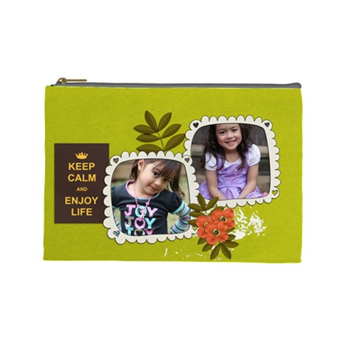 Cosmetic Bag (l): Keep Calm By Jennyl Front