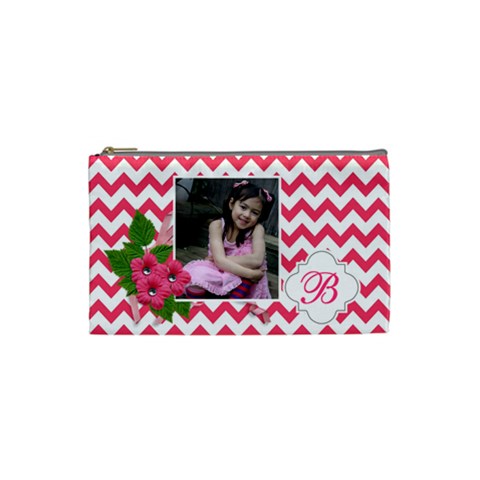 Cosmetic Bag (s):  Pink Chevron By Jennyl Front
