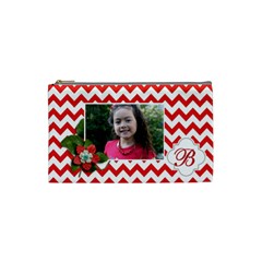 Cosmetic Bag (S): Red Chevron (7 styles) - Cosmetic Bag (Small)