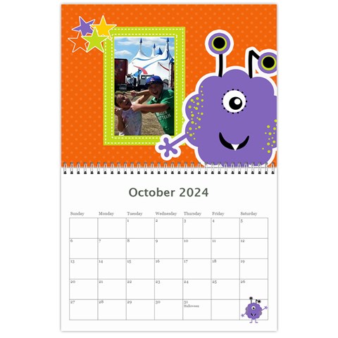 Wall Calendar 11 X 8 5 : Monsters By Jennyl Oct 2024