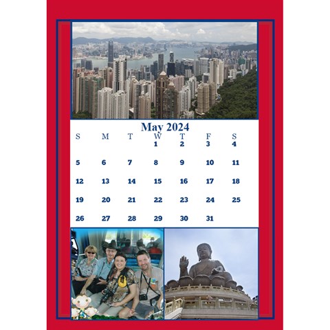 Red And White Multi Photo Calendar 2024 By Deborah May 2024