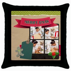 xmas - Throw Pillow Case (Black)