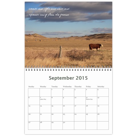 2015 Calendar By Megan Pennington Sep 2015