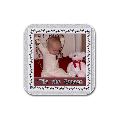 Tis The Season Rubber Square Coaster 4 Pack By Lil Front