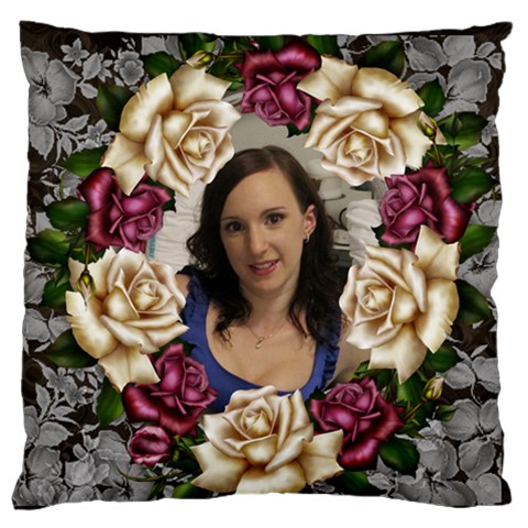 Roses And Lace Standard Flano Cushion Case By Deborah Front