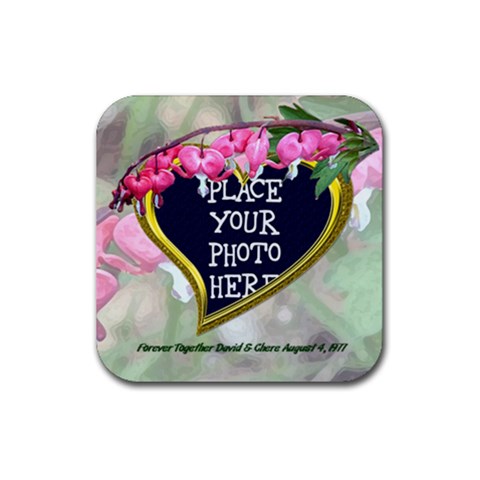 Bleeding Heart Rubber Coaster Square By Chere s Creations Front