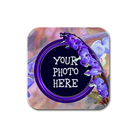 Purple Bleedingheart Rubber Square Coaster 4pack By Chere s Creations Front