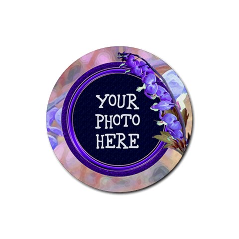 Purple Bleeding Heart Rubber Coaster Round By Chere s Creations Front
