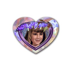 Purple Bleedingheart Rubber Coaster Heart 4 Pack - Rubber Heart Coaster (4 pack)