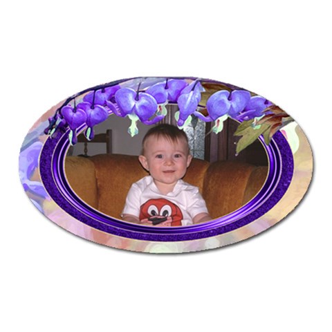 Purple Bleedingheart Magnet Oval By Chere s Creations Front