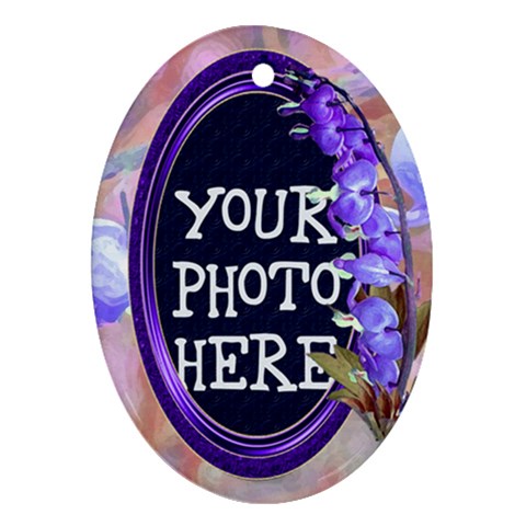 Purple Bleedingheart Oval Ornament Two Sides By Chere s Creations Back