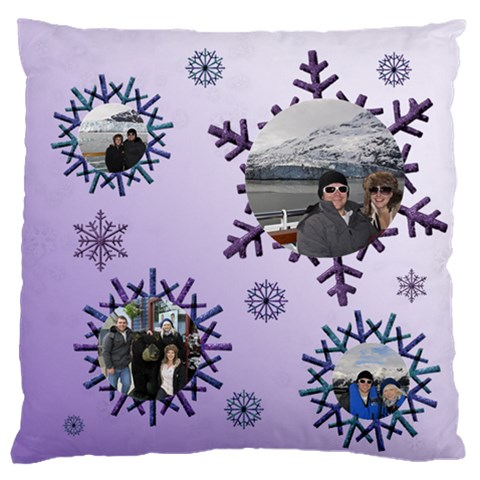 Snowflake Large Flano Cushion (2 Sided) By Deborah Front