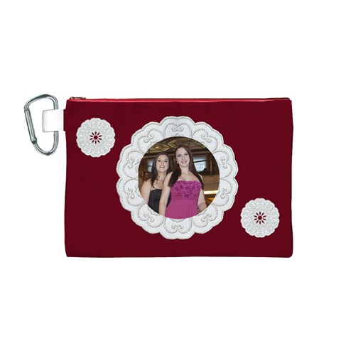 Our Lace Canvas Cosmetic Bag (medium) By Deborah Front
