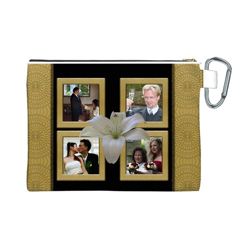 Our Wedding Anniversary Canvas Cosmetic Bag (large) By Deborah Back
