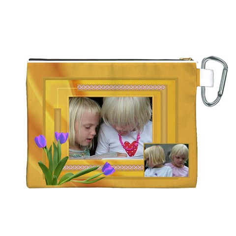 Happy Times Canvas Cosmetic Bag (large) By Deborah Back