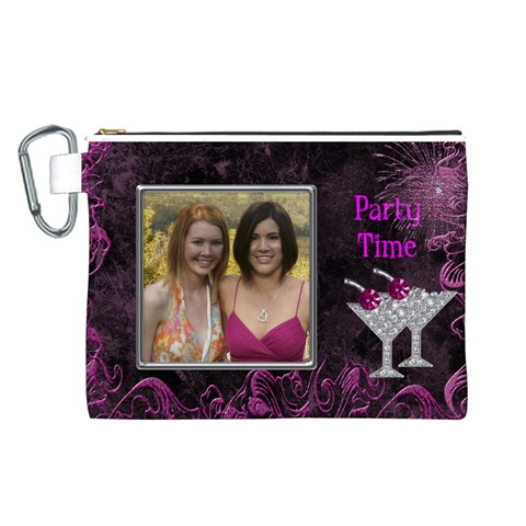 Party Time Canvas Cosmetic Bag (large) By Deborah Front
