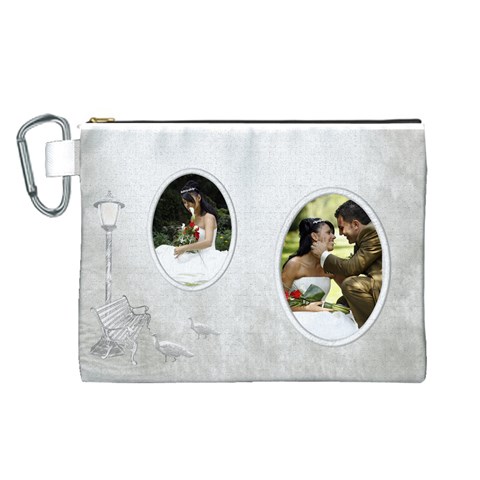 Love Canvas Cosmetic Bag (large) By Deborah Front