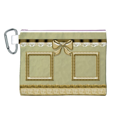 Little Gold Canvas Cosmetic Bag (large) By Deborah Front