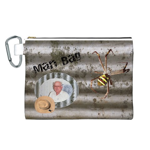 Man Bag 3 Canvas Cosmetic Bag (large) By Deborah Front