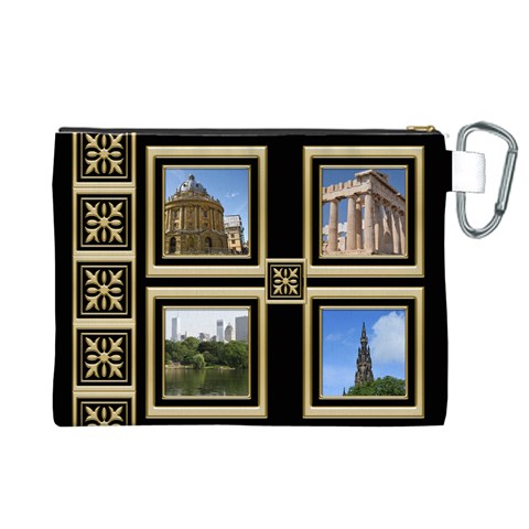 My Black And Gold Canvas Cosmetic Bag (xl) By Deborah Back