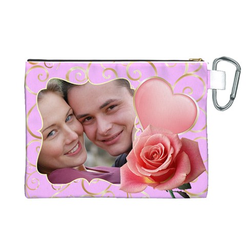 Pink Sweet Love Canvas Cosmetic Bag (xl) By Deborah Back
