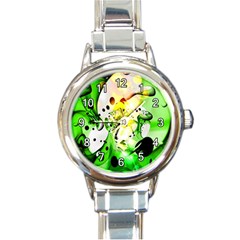 Clock Green By Nico Bielow - Round Italian Charm Watch