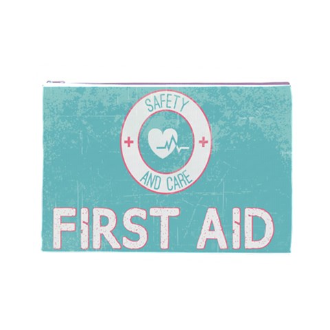 Vintage First Aid Cosmetic Bag By Em Front