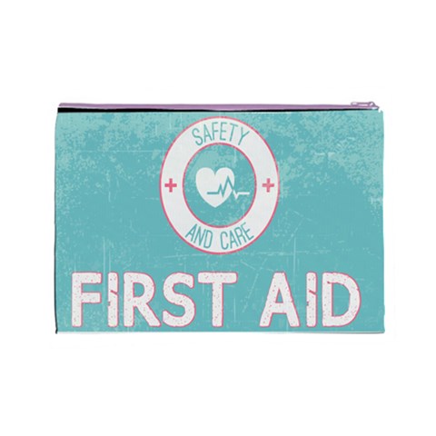 Vintage First Aid Cosmetic Bag By Em Back