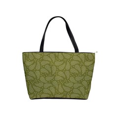 Classic handbag Paisley flowers green - Classic Shoulder Handbag