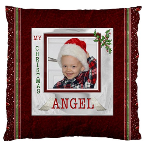 My Christmas Angel Flano Cushion Case By Lil Front