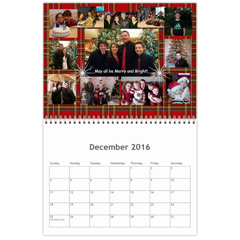 Calendar 2016 By Debbie Dec 2016