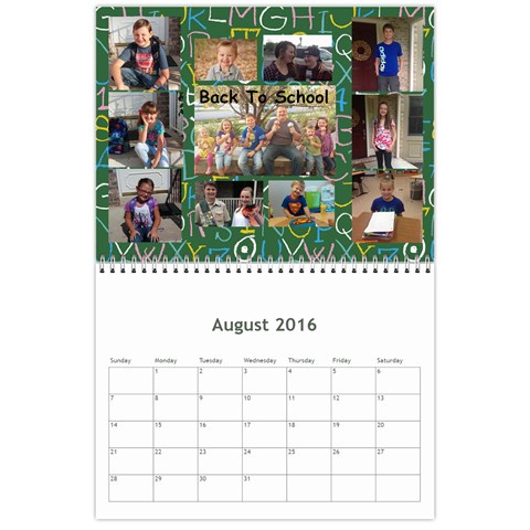 Calendar 2016 By Debbie Aug 2016