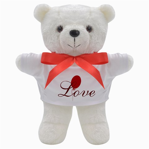 Bright Red Balloon Love Teddy Bear By Lucy Front